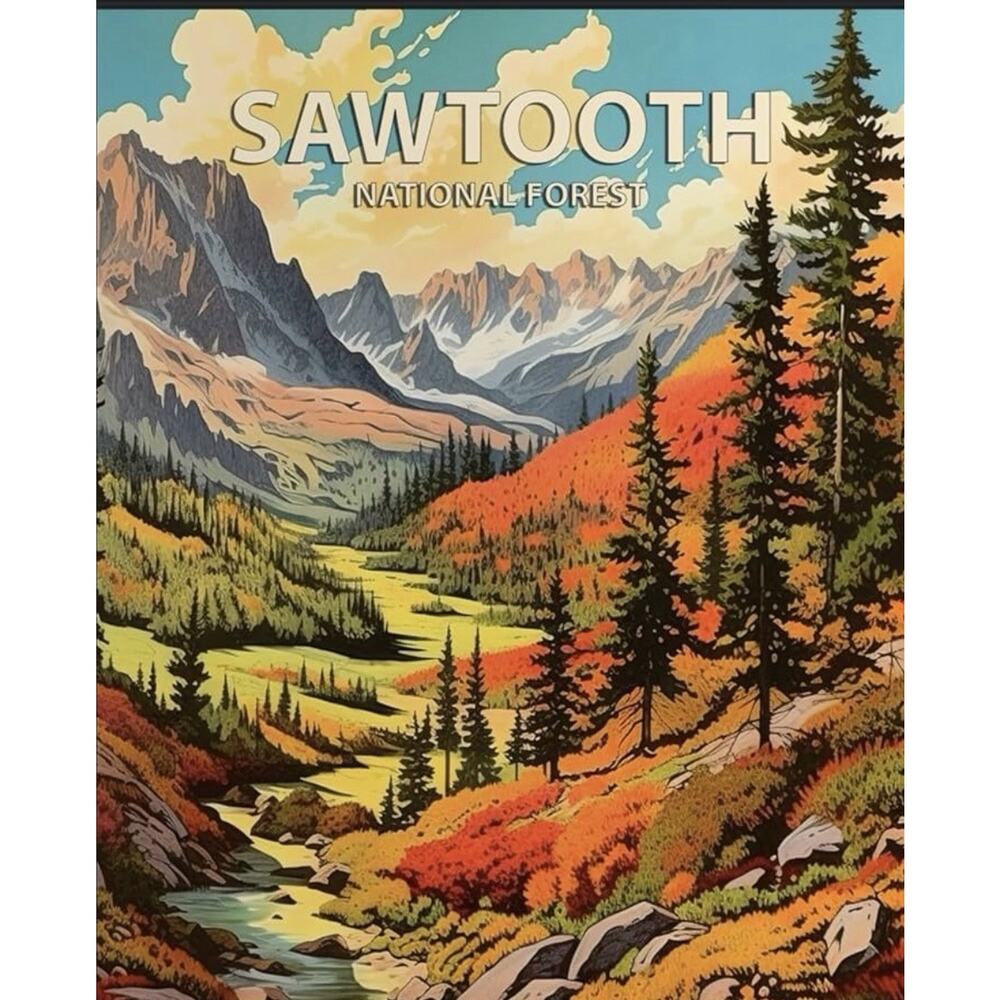 Sawtooth National Forest Poster Art Print 8X10 Unframed